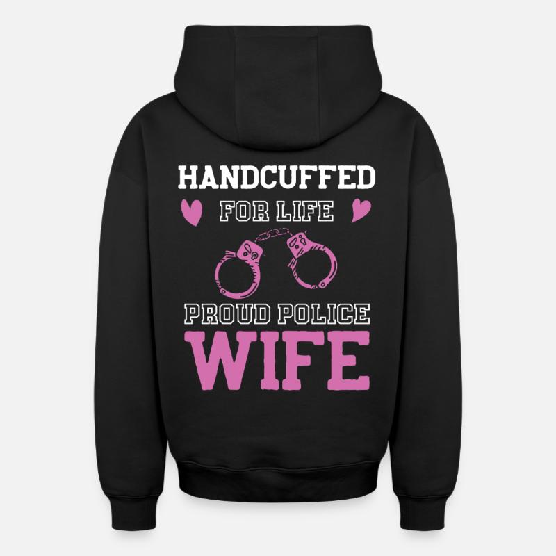 Menottes Chère Policière - Sweat à capuche unisexe zippé oversize épais SPREAD - noir
