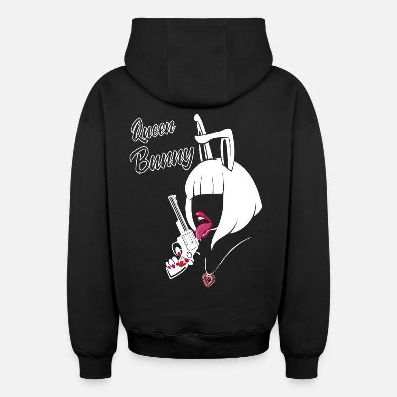 Amoureux - Sweat à capuche unisexe zippé oversize épais SPREAD - noir