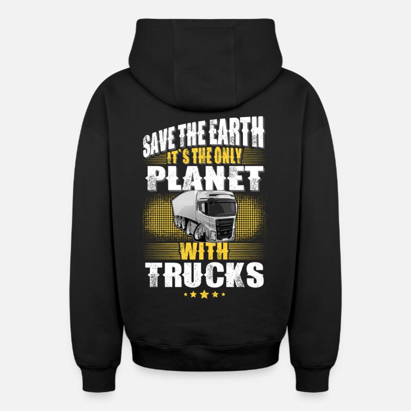 Camionneur - Sweat à capuche unisexe zippé oversize épais SPREAD - noir