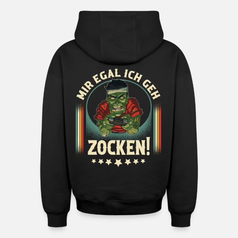 Zombie de jeu - Sweat à capuche unisexe zippé oversize épais SPREAD - noir