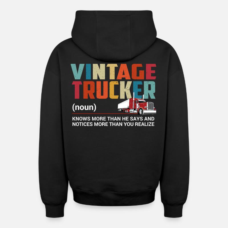 Camionneur - Sweat à capuche unisexe zippé oversize épais SPREAD - noir