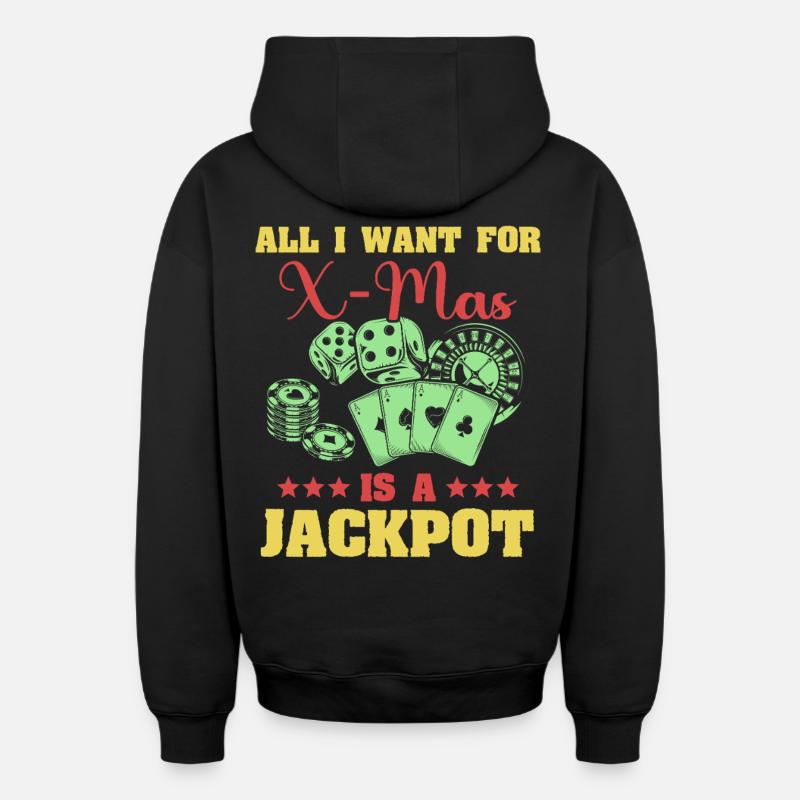 Casino - Sweat à capuche unisexe zippé oversize épais SPREAD - noir
