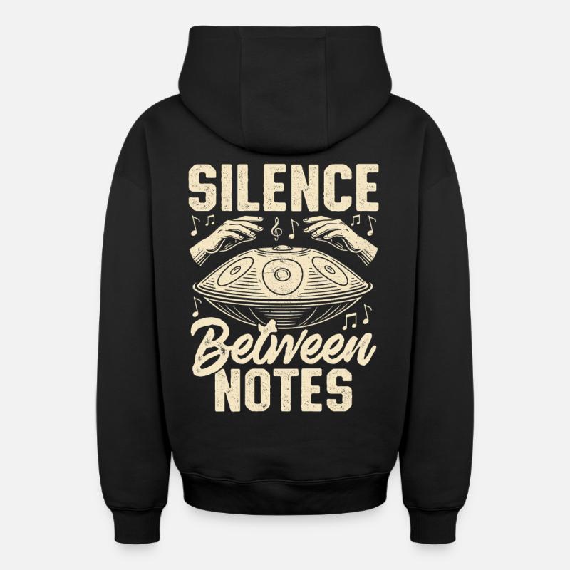 Silence Between Notes - Oversized Heavyweight Unisex Zip Hoodie - Schwarz