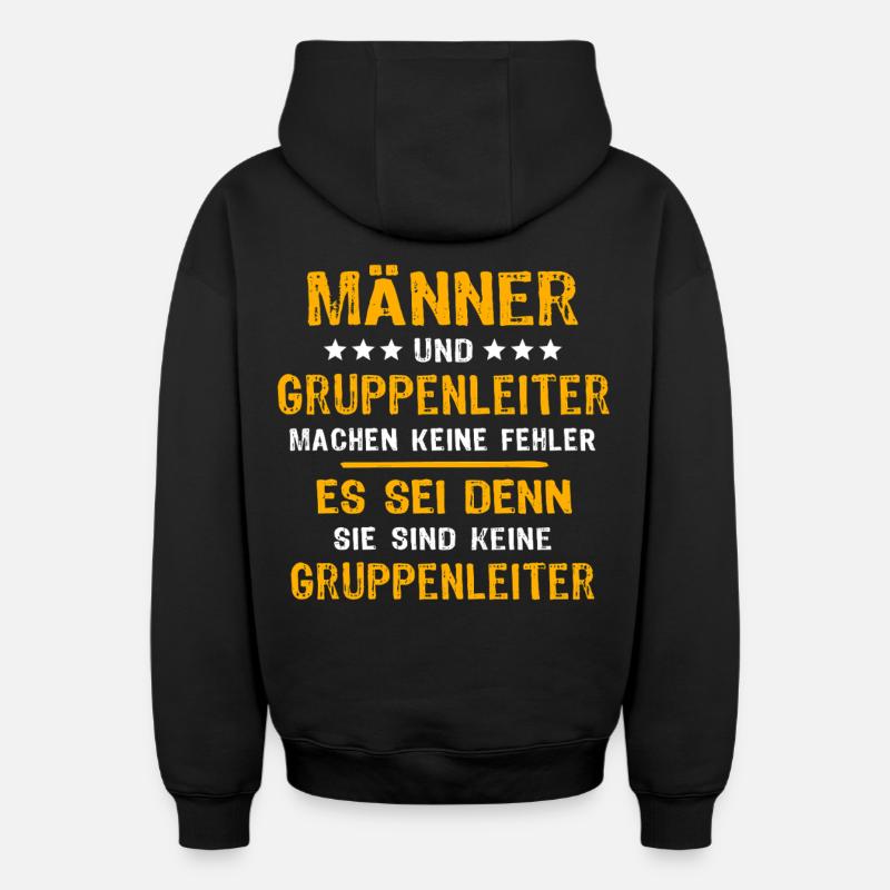 Chef de groupe Spruch - Sweat à capuche unisexe zippé oversize épais SPREAD - noir