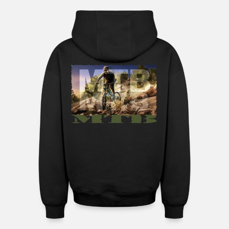 VTT - Sweat à capuche unisexe zippé oversize épais SPREAD - noir