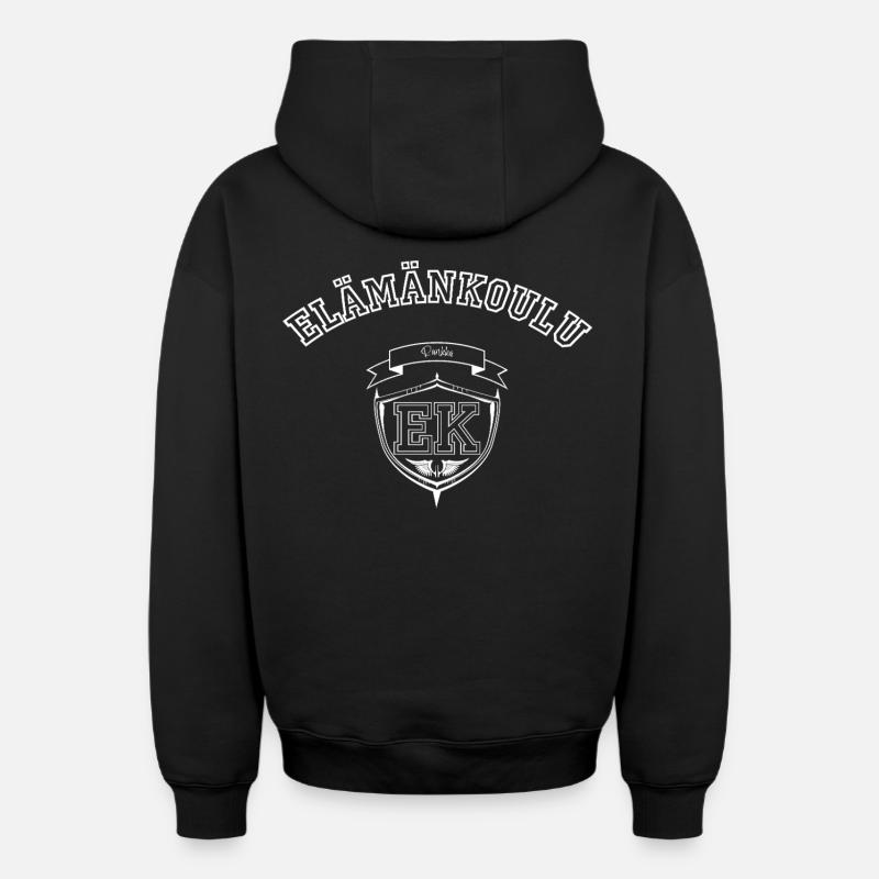 L’École de la Vie - Sweat à capuche unisexe zippé oversize épais SPREAD - noir