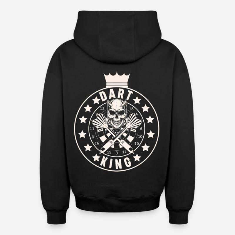 fléchettes - Sweat à capuche unisexe zippé oversize épais SPREAD - noir
