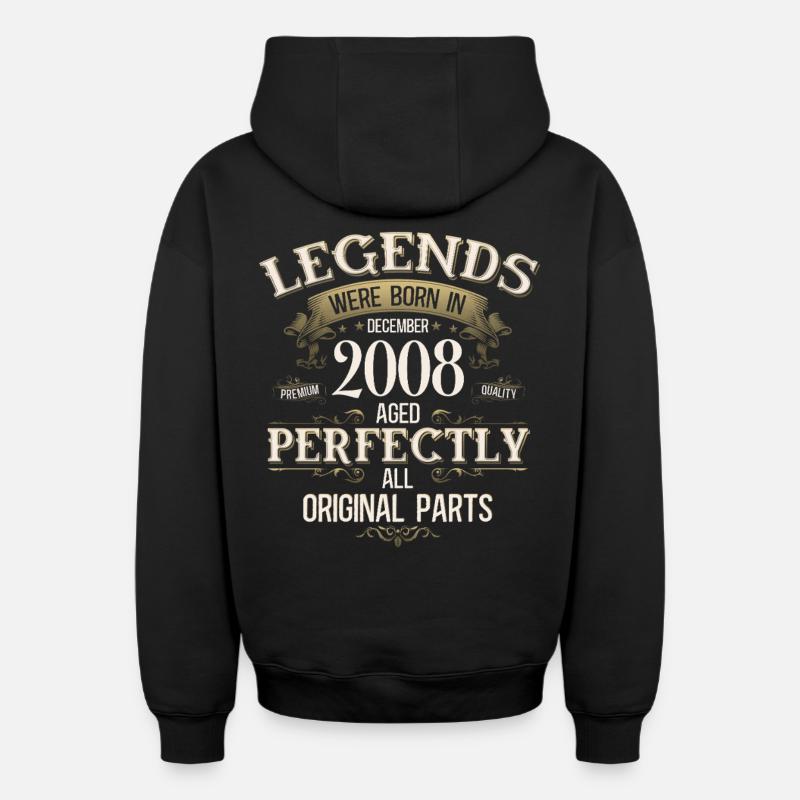 17e anniversaire Légende Décembre 2008 - Sweat à capuche unisexe zippé oversize épais SPREAD - noir