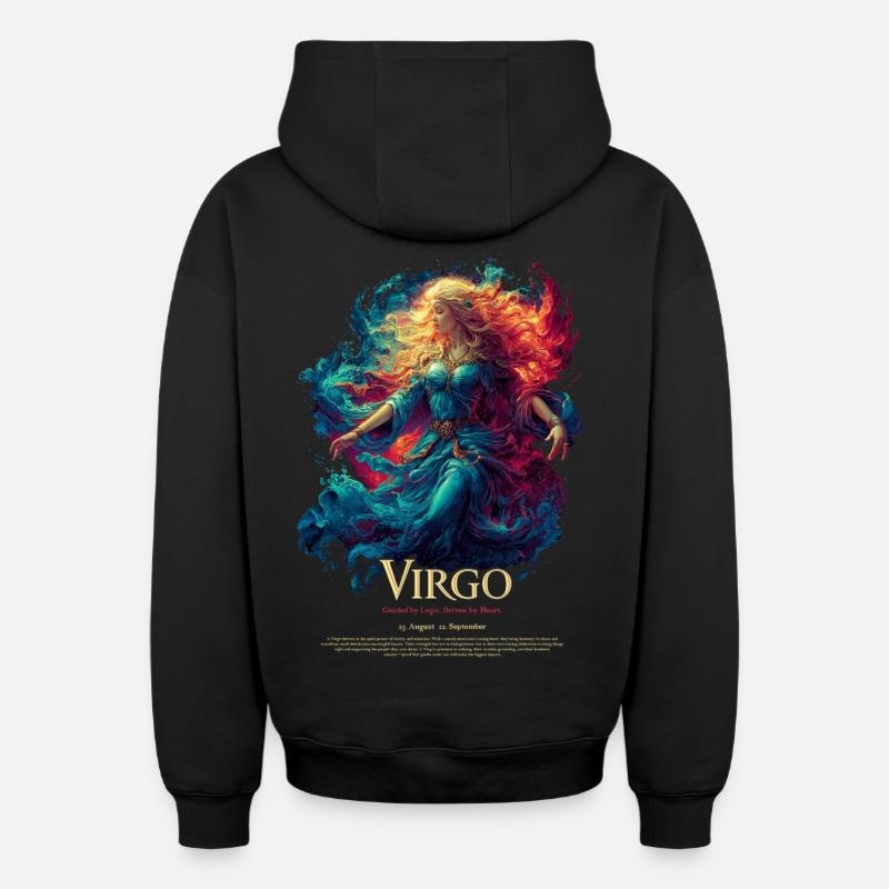 Vierge - Sweat à capuche unisexe zippé oversize épais SPREAD - noir