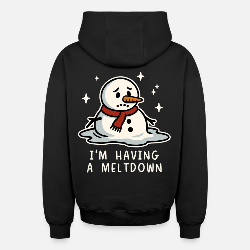 Je fais une crise - Sweat à capuche unisexe zippé oversize épais SPREAD - noir