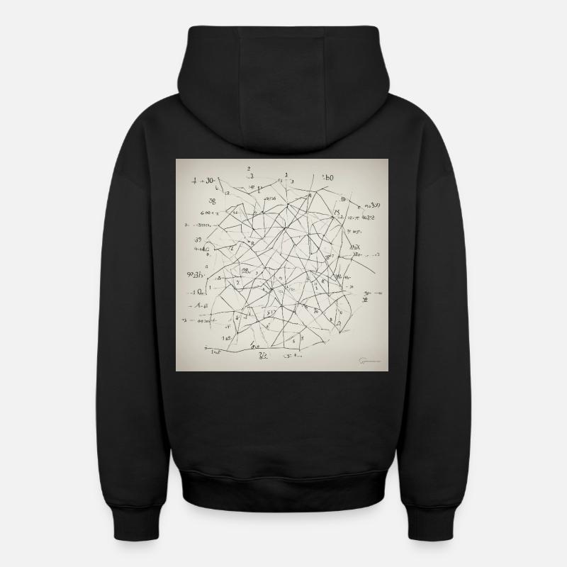 Réseau neuronal abstrait - Sweat à capuche unisexe zippé oversize épais SPREAD - noir