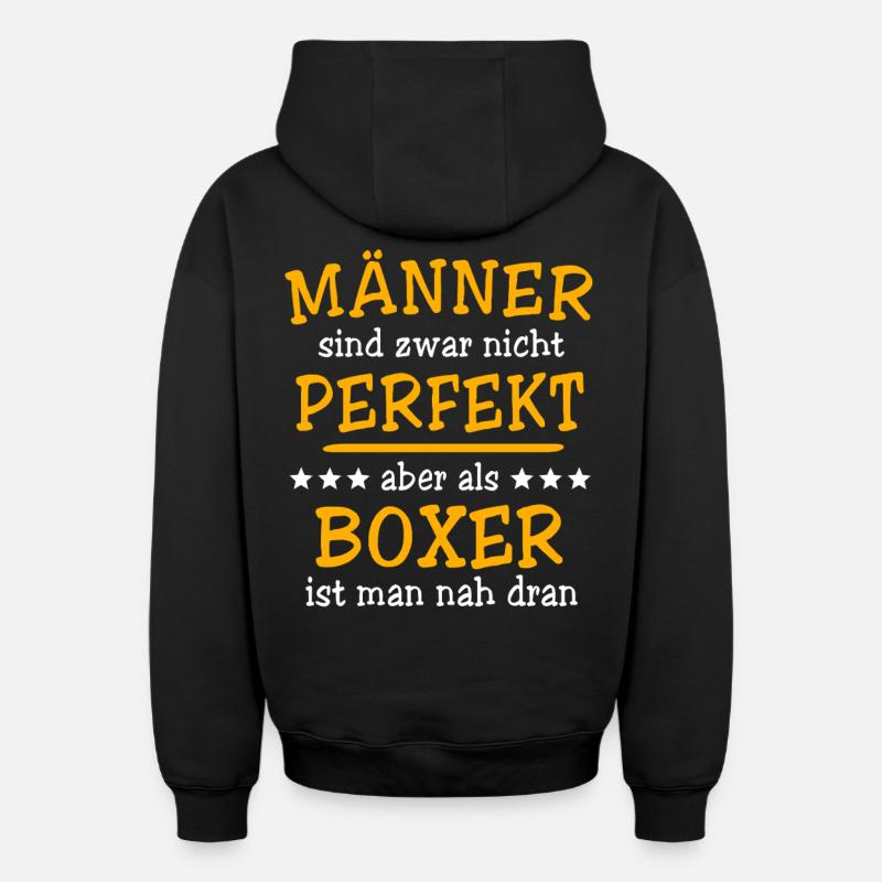 Boxer boxe - Sweat à capuche unisexe zippé oversize épais SPREAD - noir