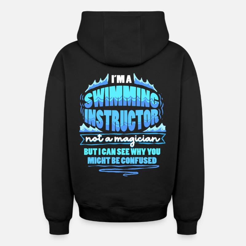 Moniteur de natation - Sweat à capuche unisexe zippé oversize épais SPREAD - noir