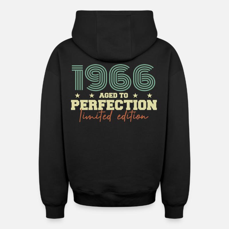 1966 - Sweat à capuche unisexe zippé oversize épais SPREAD - noir