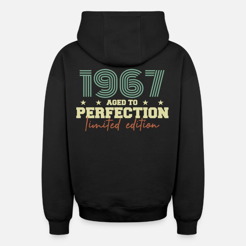 1967 - Sweat à capuche unisexe zippé oversize épais SPREAD - noir