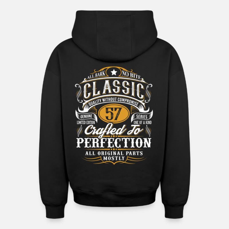 57e anniversaire - Sweat à capuche unisexe zippé oversize épais SPREAD - noir