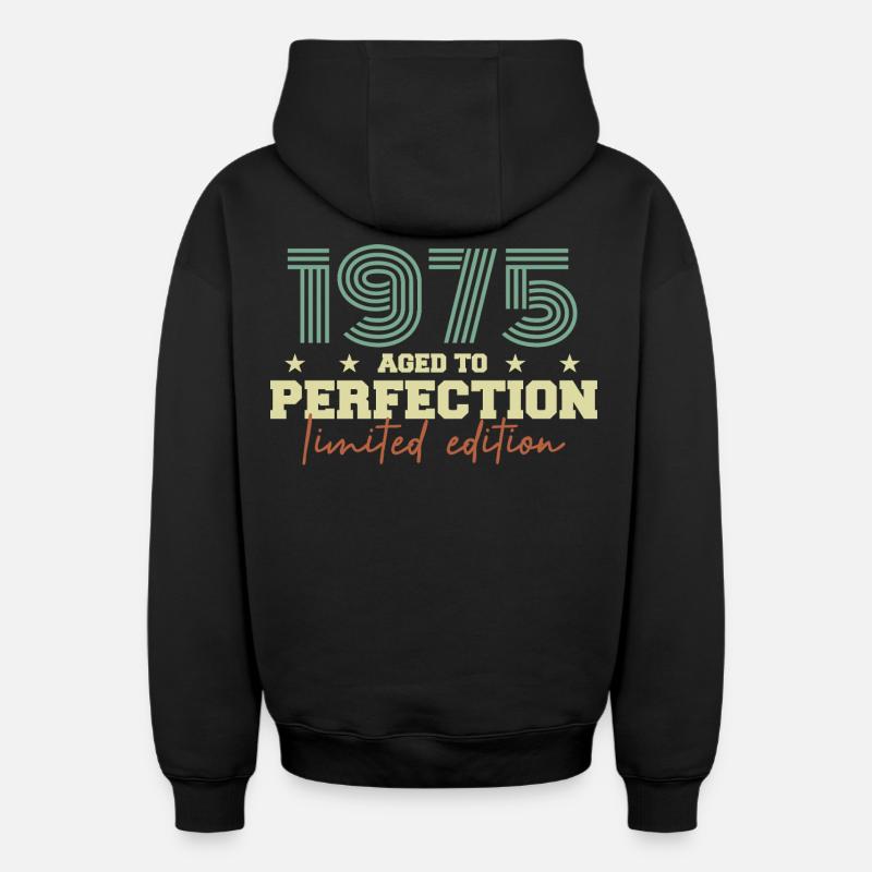 1975 - Sweat à capuche unisexe zippé oversize épais SPREAD - noir