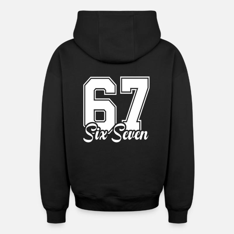 67 - Six Sept 6-7 SixSept - Sweat à capuche unisexe zippé oversize épais SPREAD - noir