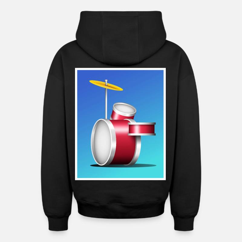 Batterie rouge de dessin animé - Sweat à capuche unisexe zippé oversize épais SPREAD - noir