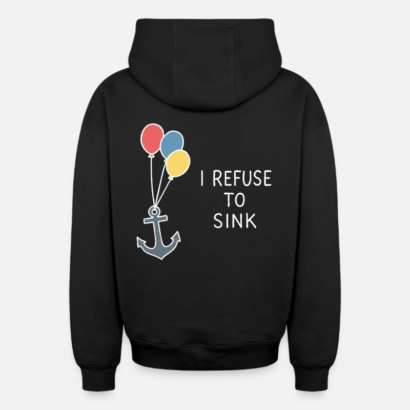 Refuse to Sink – Amidon & Mer - Sweat à capuche unisexe zippé oversize épais SPREAD - noir