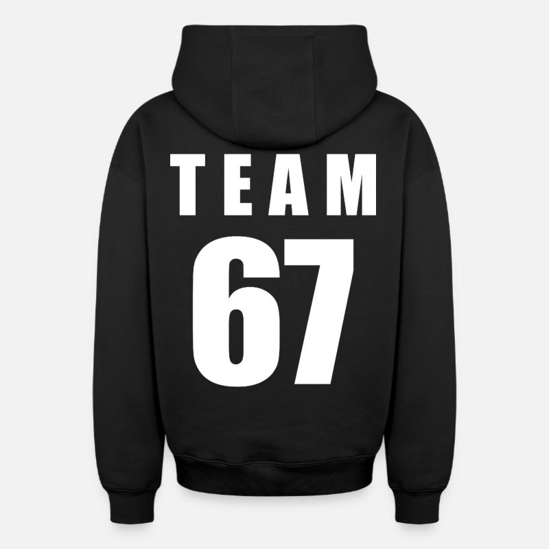 Team 67 - Sweat à capuche unisexe zippé oversize épais SPREAD - noir