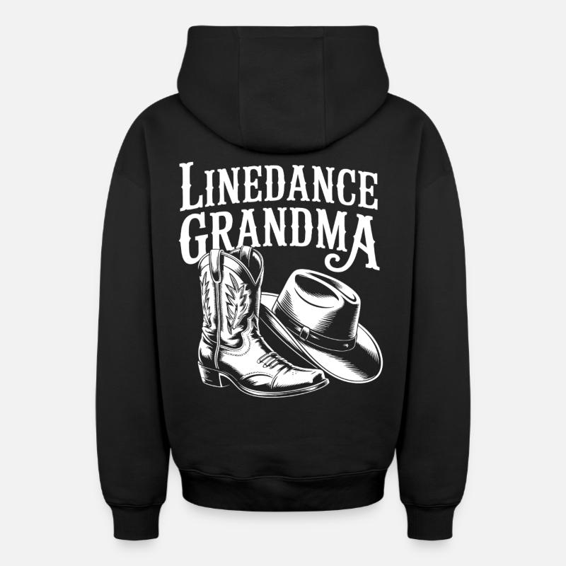 Bottes de grand-mère LineDance - Sweat à capuche unisexe zippé oversize épais SPREAD - noir