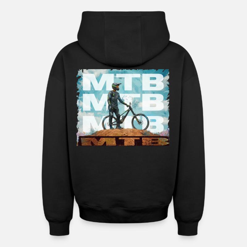 VTT - Sweat à capuche unisexe zippé oversize épais SPREAD - noir