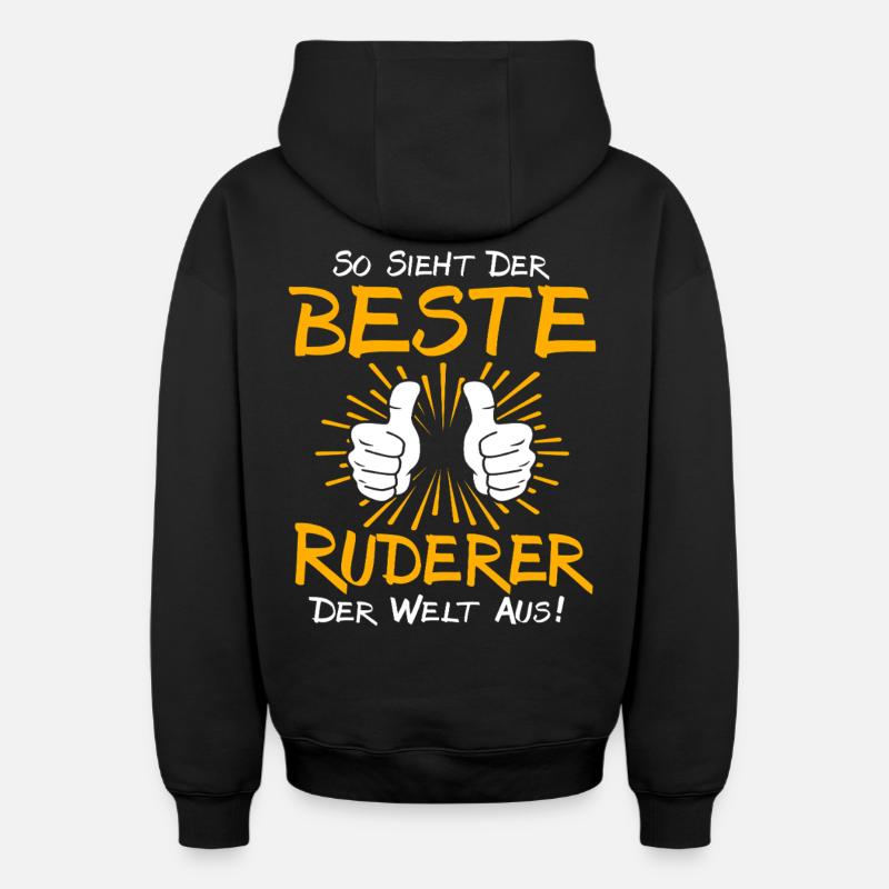 Ruderer Geschenkidee - Oversized Heavyweight Unisex Zip Hoodie - Schwarz