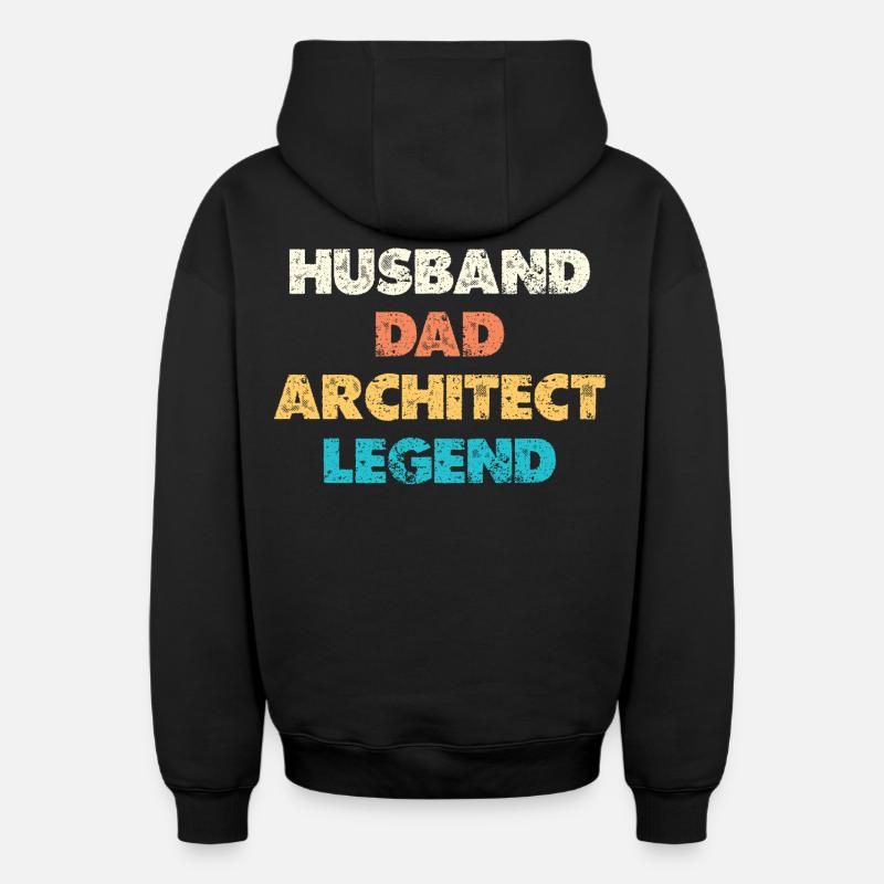 Mari Père Architecte Légende - Sweat à capuche unisexe zippé oversize épais SPREAD - noir