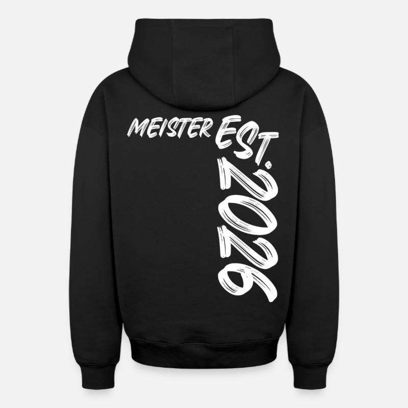 Master est. 2026 - Sweat à capuche unisexe zippé oversize épais SPREAD - noir