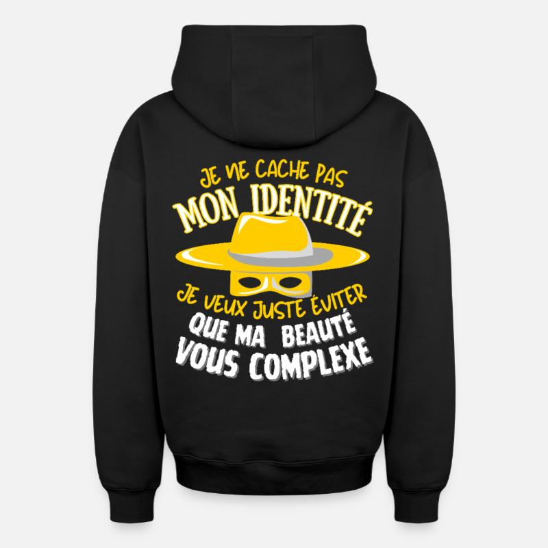 Beauté cachée - Sweat à capuche unisexe zippé oversize épais SPREAD - noir