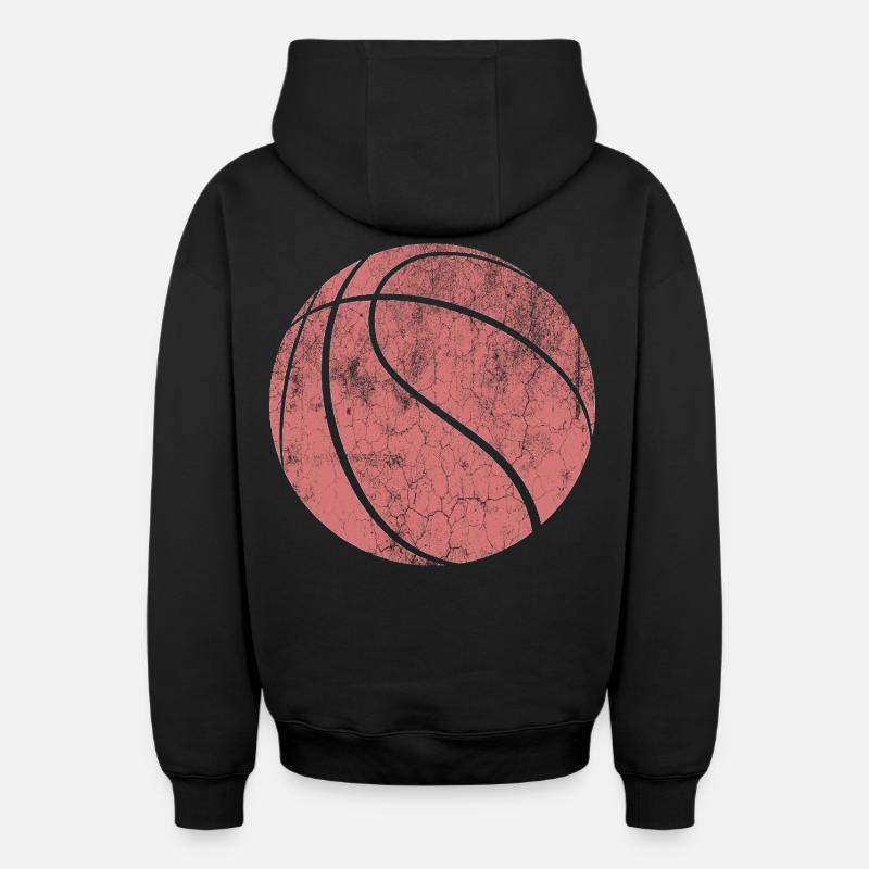 basket-ball - Sweat à capuche unisexe zippé oversize épais SPREAD - noir