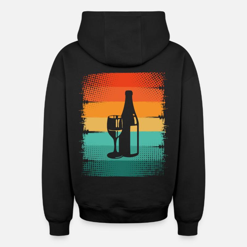 Vin - Sweat à capuche unisexe zippé oversize épais SPREAD - noir
