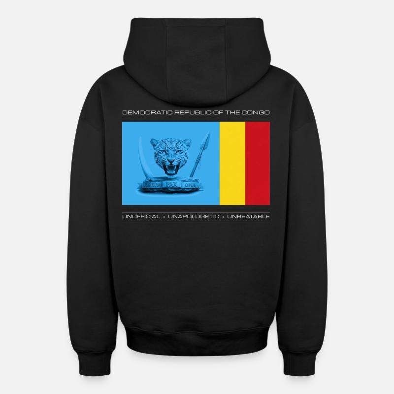 DRC BOLD UNOFFICIAL FLAG - Sweat à capuche unisexe zippé oversize épais SPREAD - noir