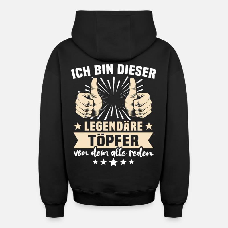 Dictons de Töpfer - Sweat à capuche unisexe zippé oversize épais SPREAD - noir