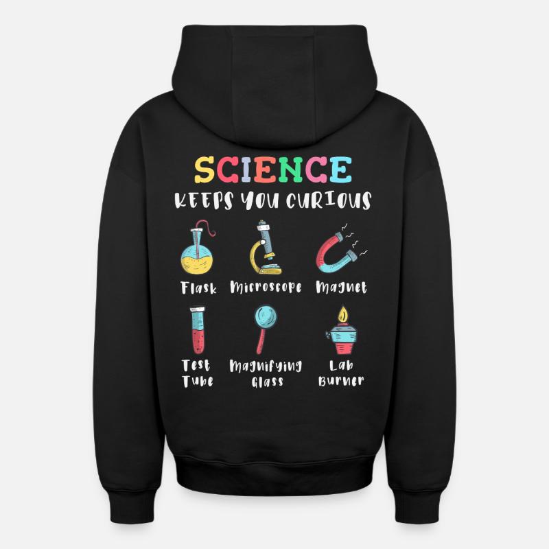 La science suscite la curiosité - Sweat à capuche unisexe zippé oversize épais SPREAD - noir