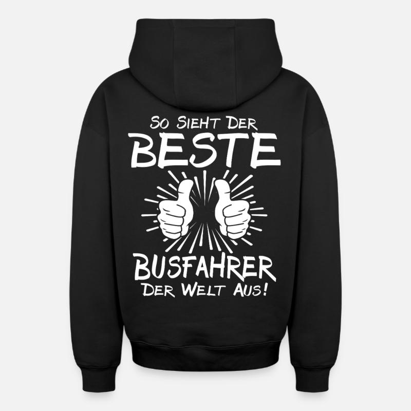 Meilleur chauffeur de bus - Sweat à capuche unisexe zippé oversize épais SPREAD - noir
