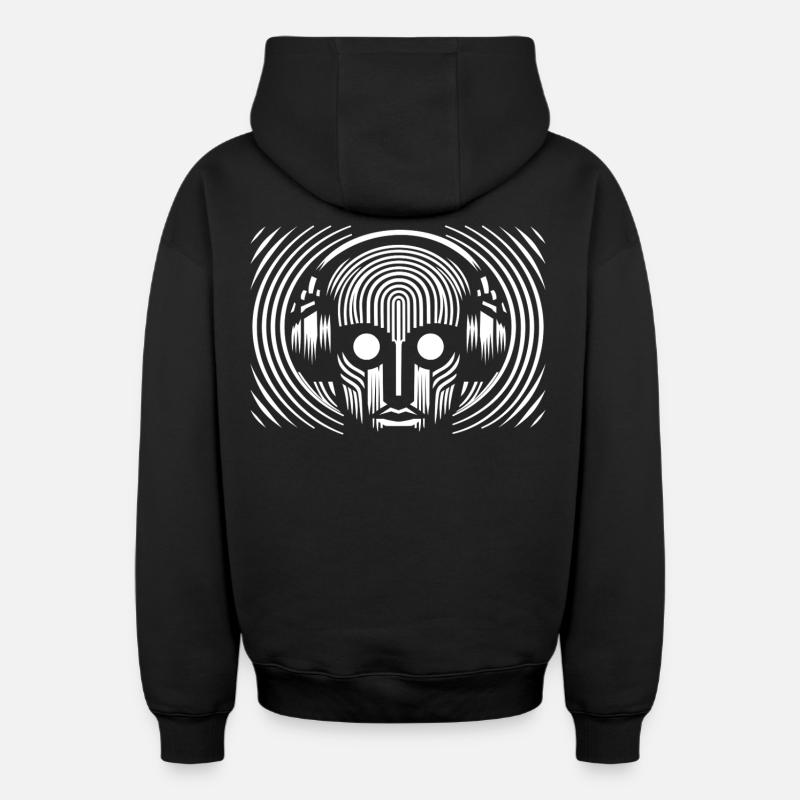 Disc-jockey - Sweat à capuche unisexe zippé oversize épais SPREAD - noir