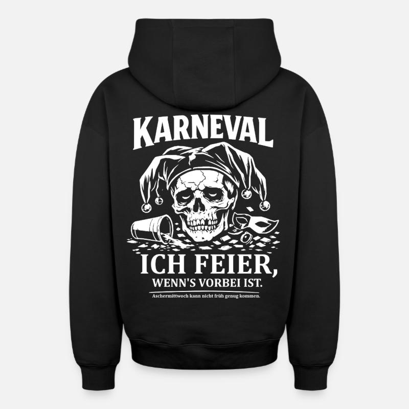 Anti-Carnaval - Sweat à capuche unisexe zippé oversize épais SPREAD - noir