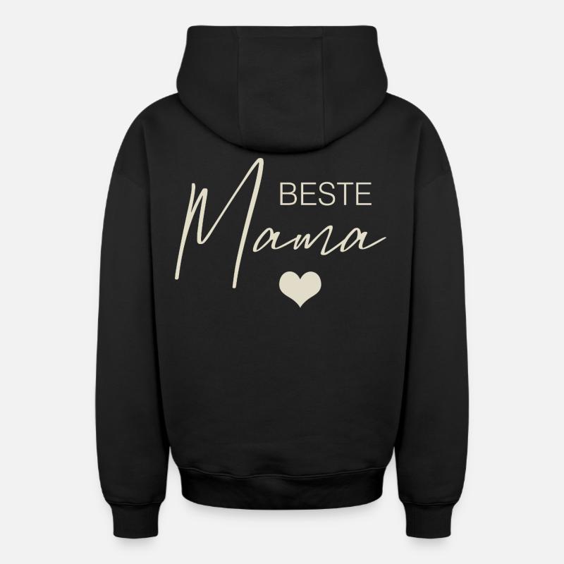 Meilleure maman - Sweat à capuche unisexe zippé oversize épais SPREAD - noir