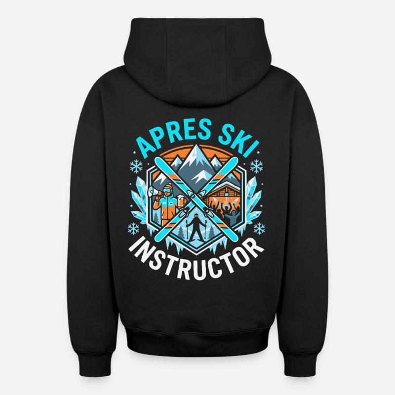 Moniteur d’après-ski - Sweat à capuche unisexe zippé oversize épais SPREAD - noir