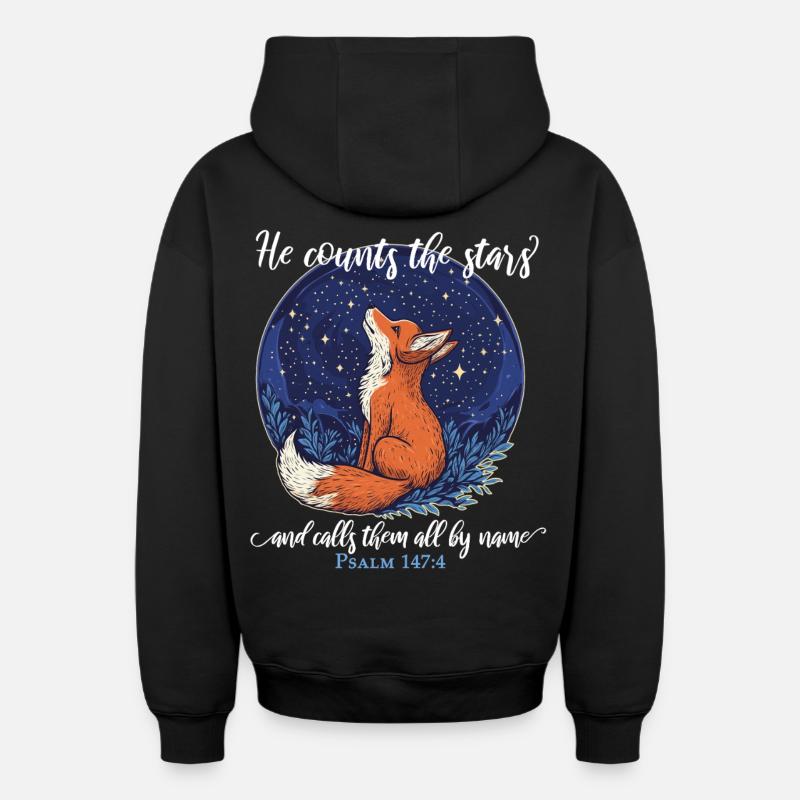 Fox Christian - Sweat à capuche unisexe zippé oversize épais SPREAD - noir