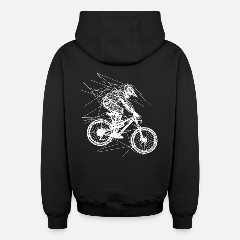 Dessin VTT - Sweat à capuche unisexe zippé oversize épais SPREAD - noir