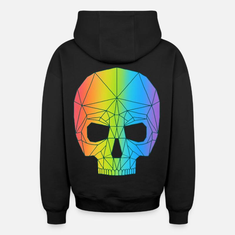 Schädel in Farbe - Oversized Heavyweight Unisex Zip Hoodie - Schwarz