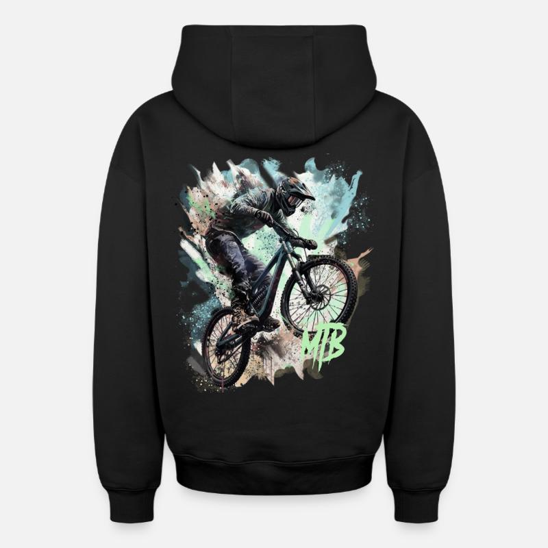 VTT - Sweat à capuche unisexe zippé oversize épais SPREAD - noir