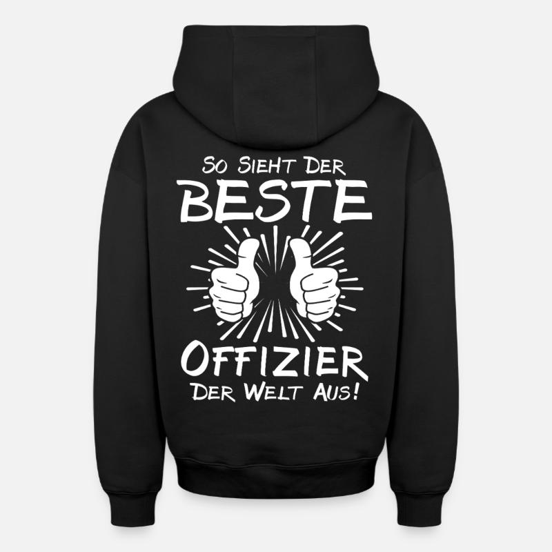 Meilleur officier - Sweat à capuche unisexe zippé oversize épais SPREAD - noir