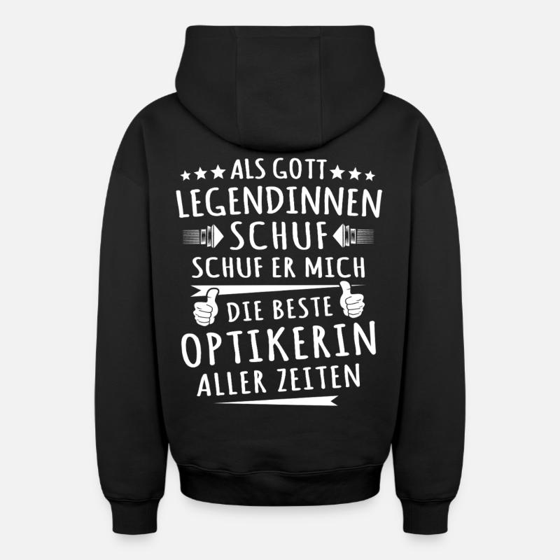 opticien - Sweat à capuche unisexe zippé oversize épais SPREAD - noir