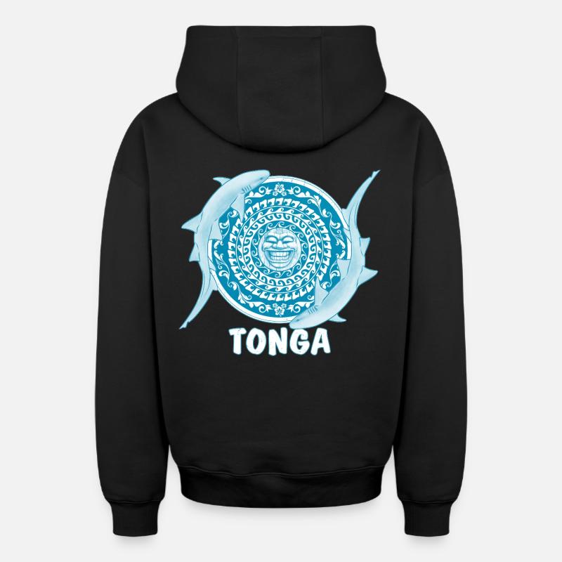 Requin nourrice des Tonga - Sweat à capuche unisexe zippé oversize épais SPREAD - noir