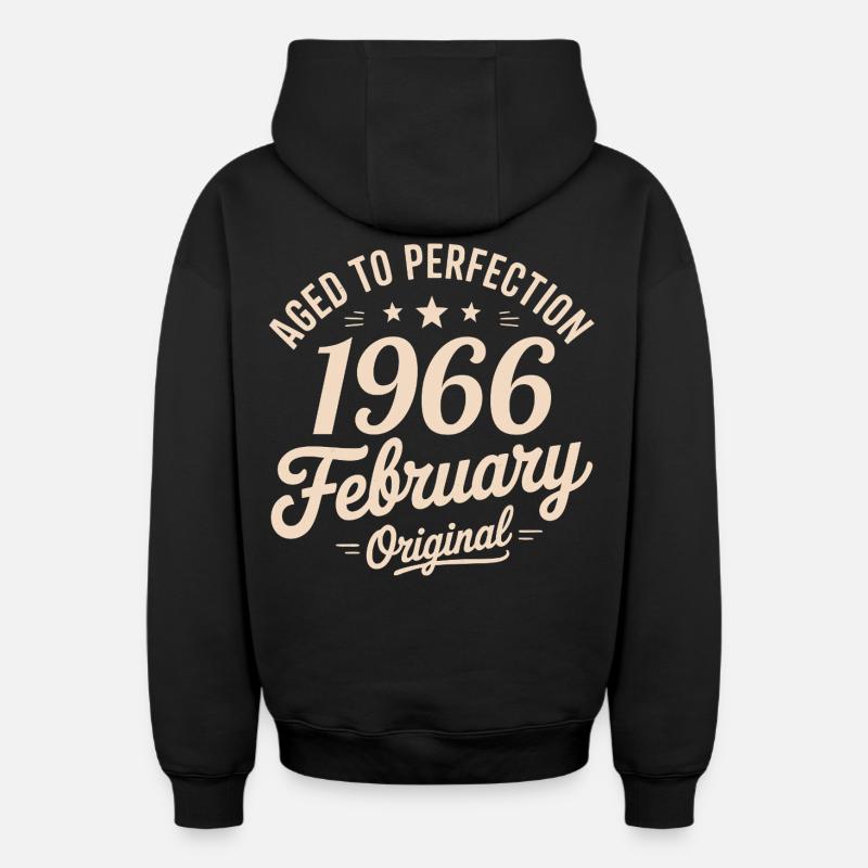 Février 1966 - February 1966 - Sweat à capuche unisexe zippé oversize épais SPREAD - noir