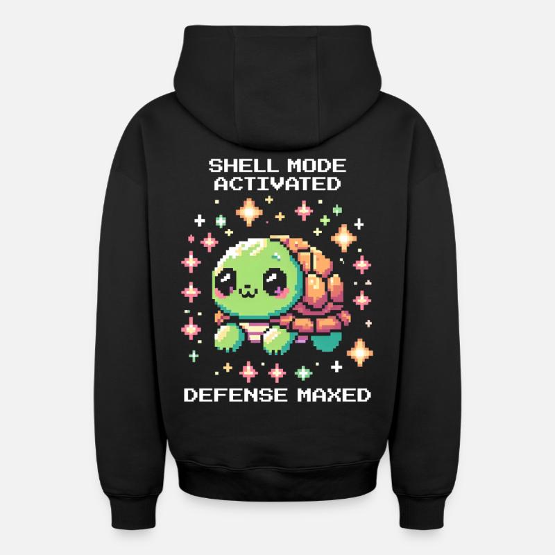 Mode char actif | Tortue - Sweat à capuche unisexe zippé oversize épais SPREAD - noir